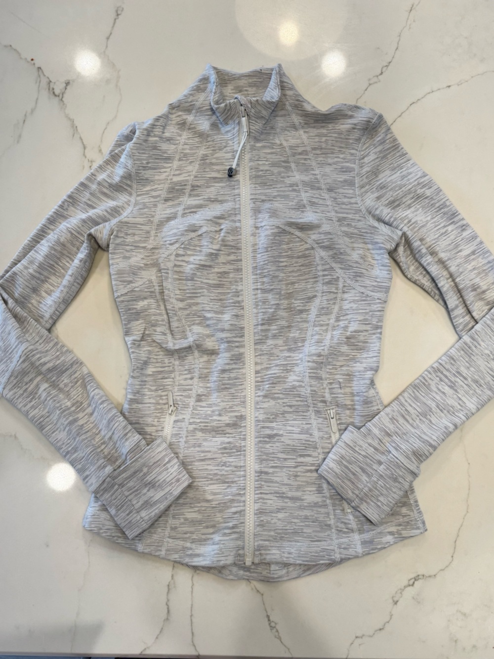 lululemon Light Heather Gray Striated Zip Jacket
